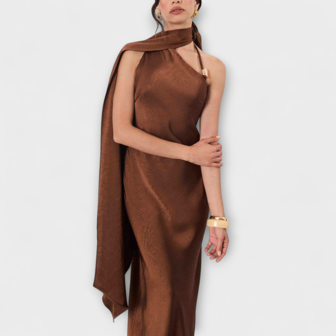 Azura - Chic Maxi Obleka v Satenu