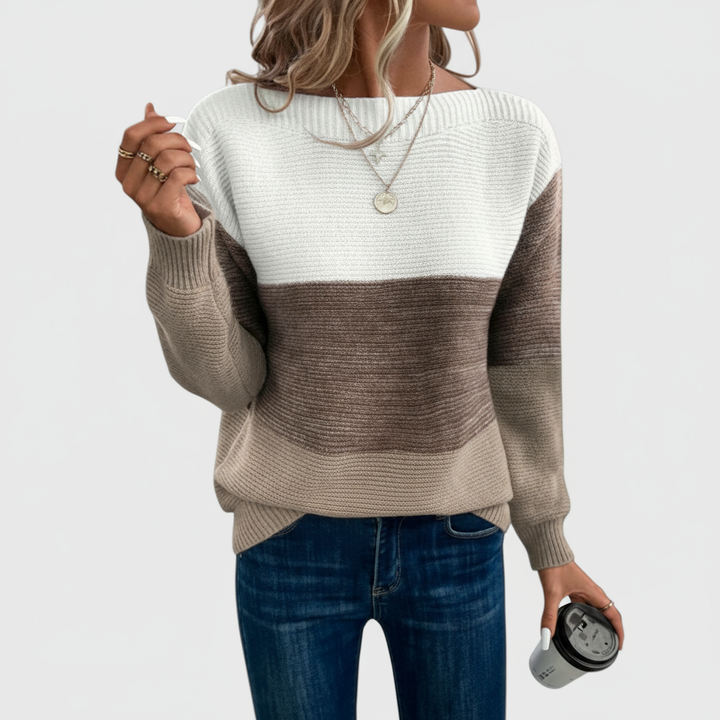 Marija - Trobojni Patchwork Pulover