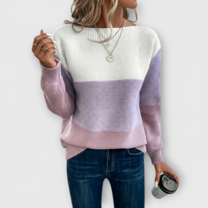 Marija - Trobojni Patchwork Pulover