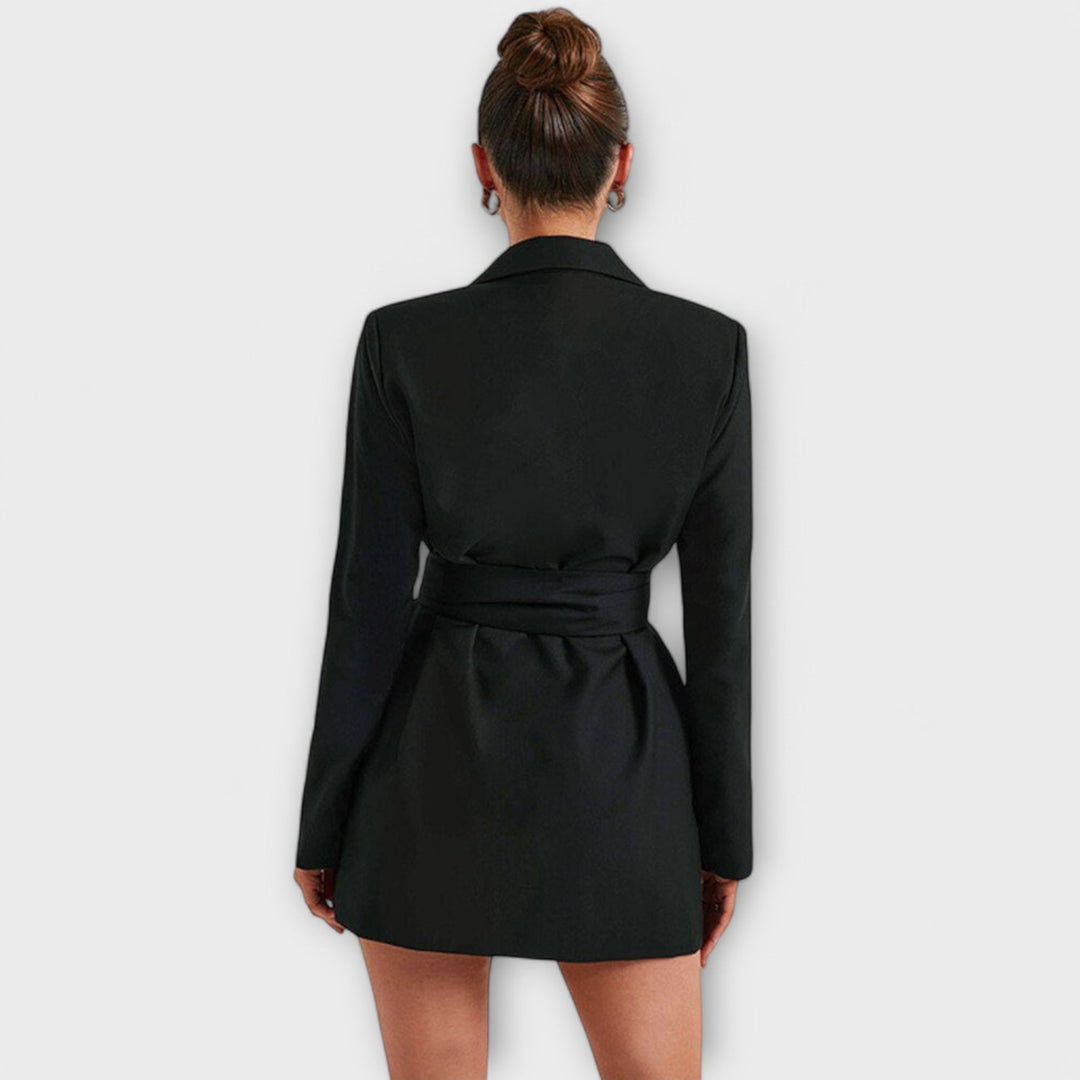 Blazer obleka z V-izrezom