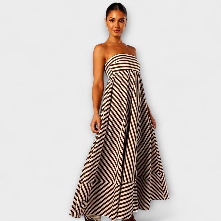Maxi obleka Nocturnal Charm z volani