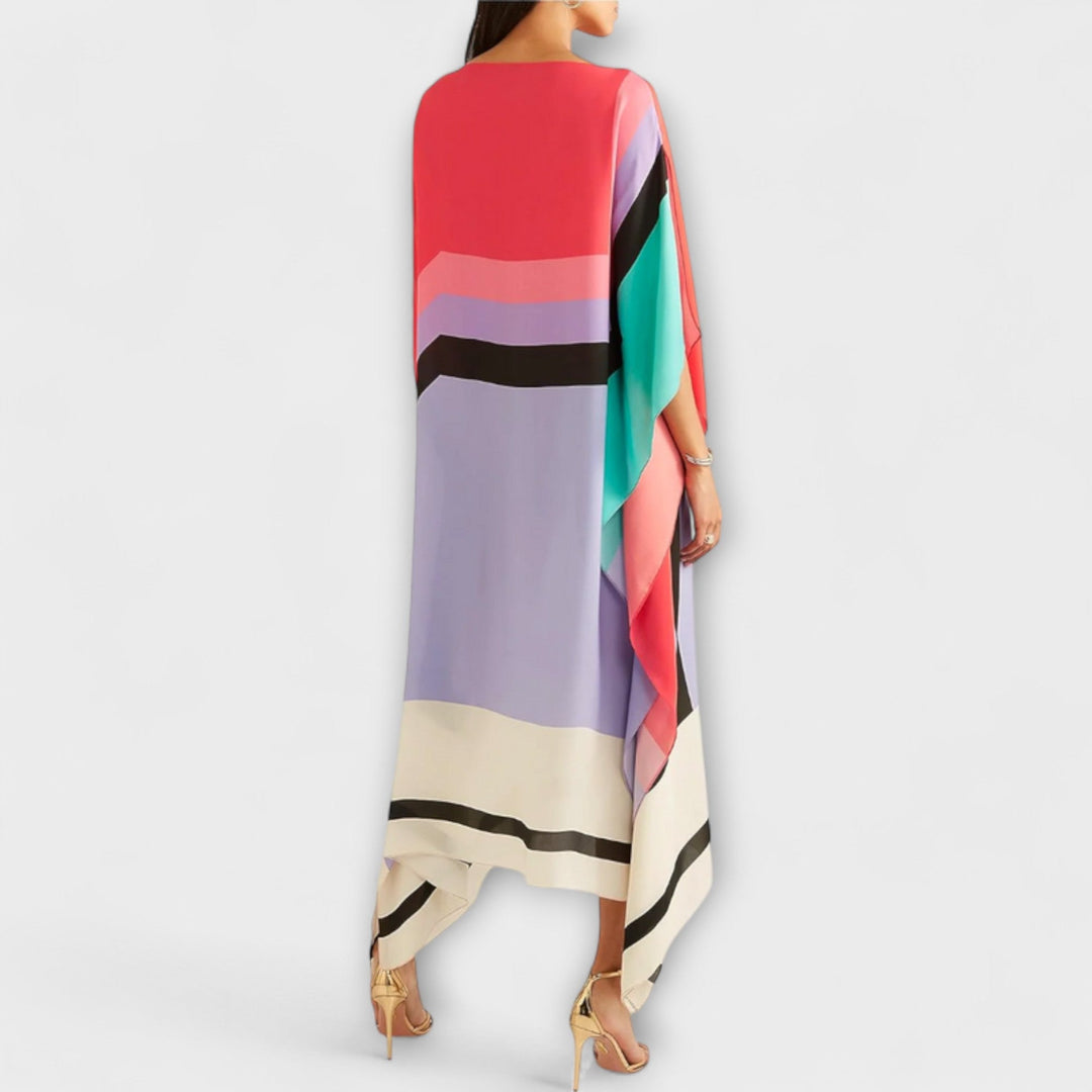 Elenora - Geometrijski kaftan z ohlapnim krojem