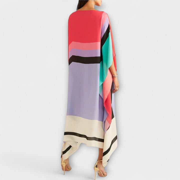 Elenora - Geometrijski kaftan z ohlapnim krojem