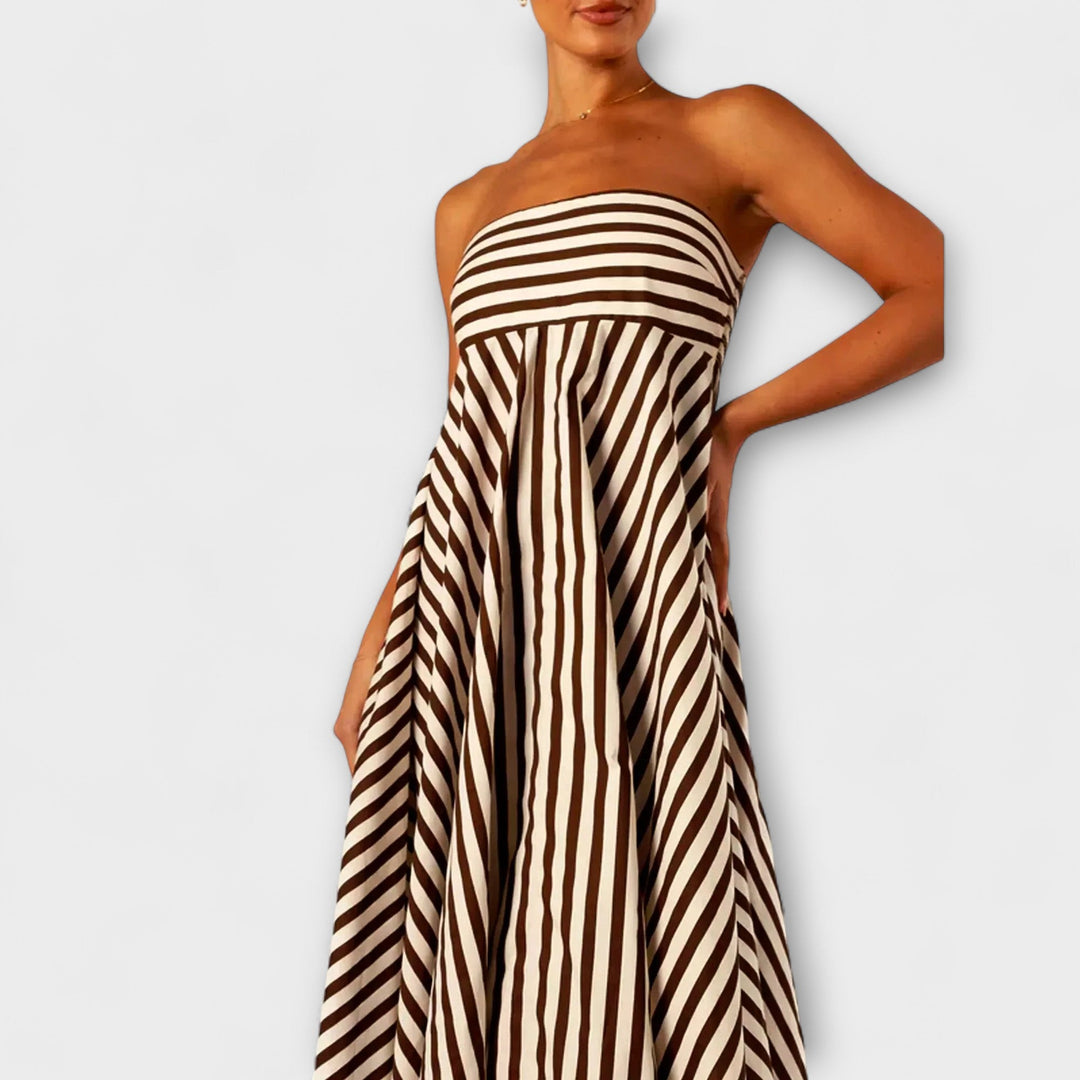 Maxi obleka Nocturnal Charm z volani