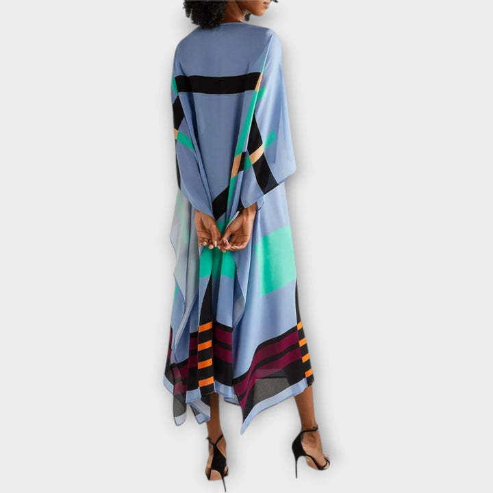 Elenora - Geometrijski kaftan z ohlapnim krojem