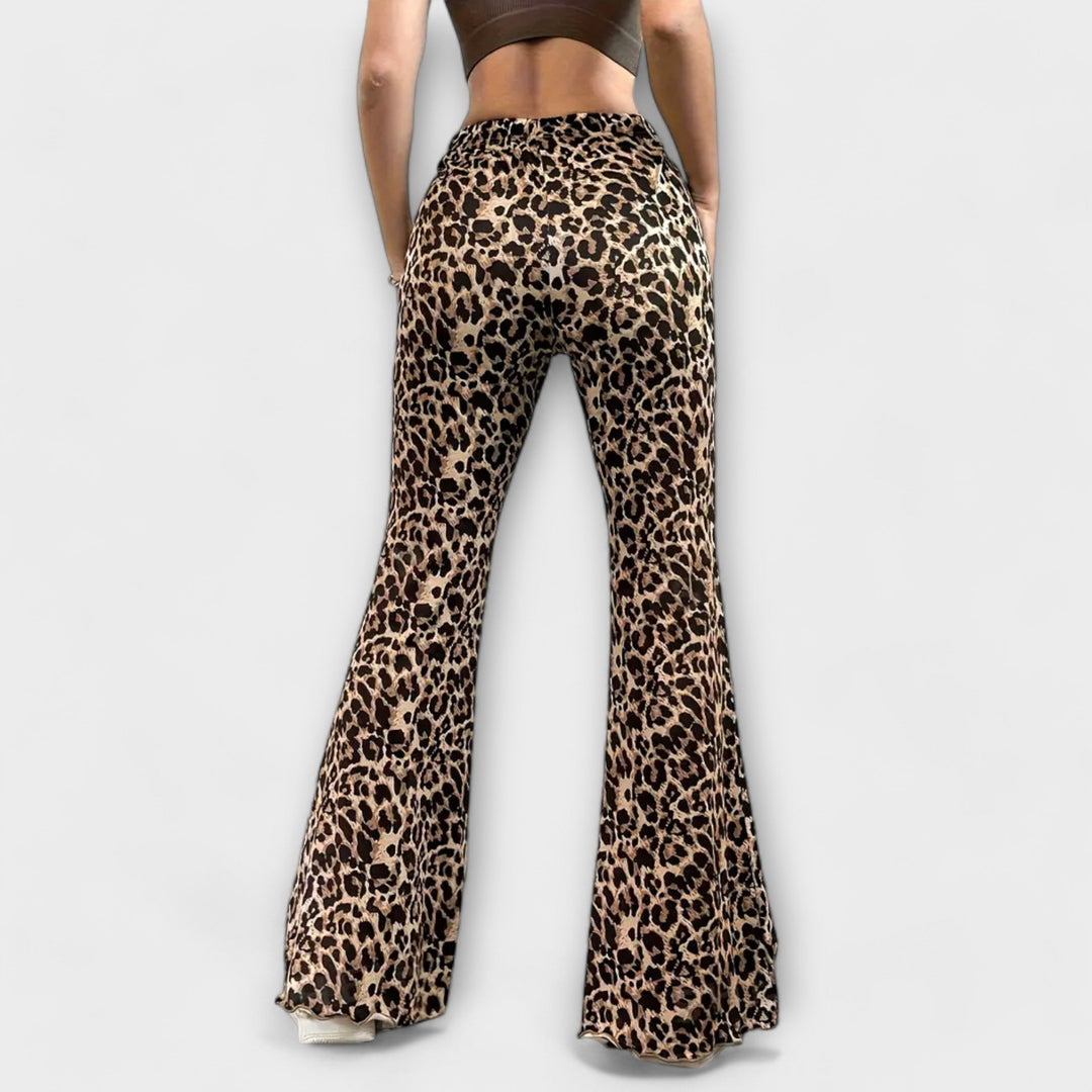 Leopardasti Bootcut Hlače