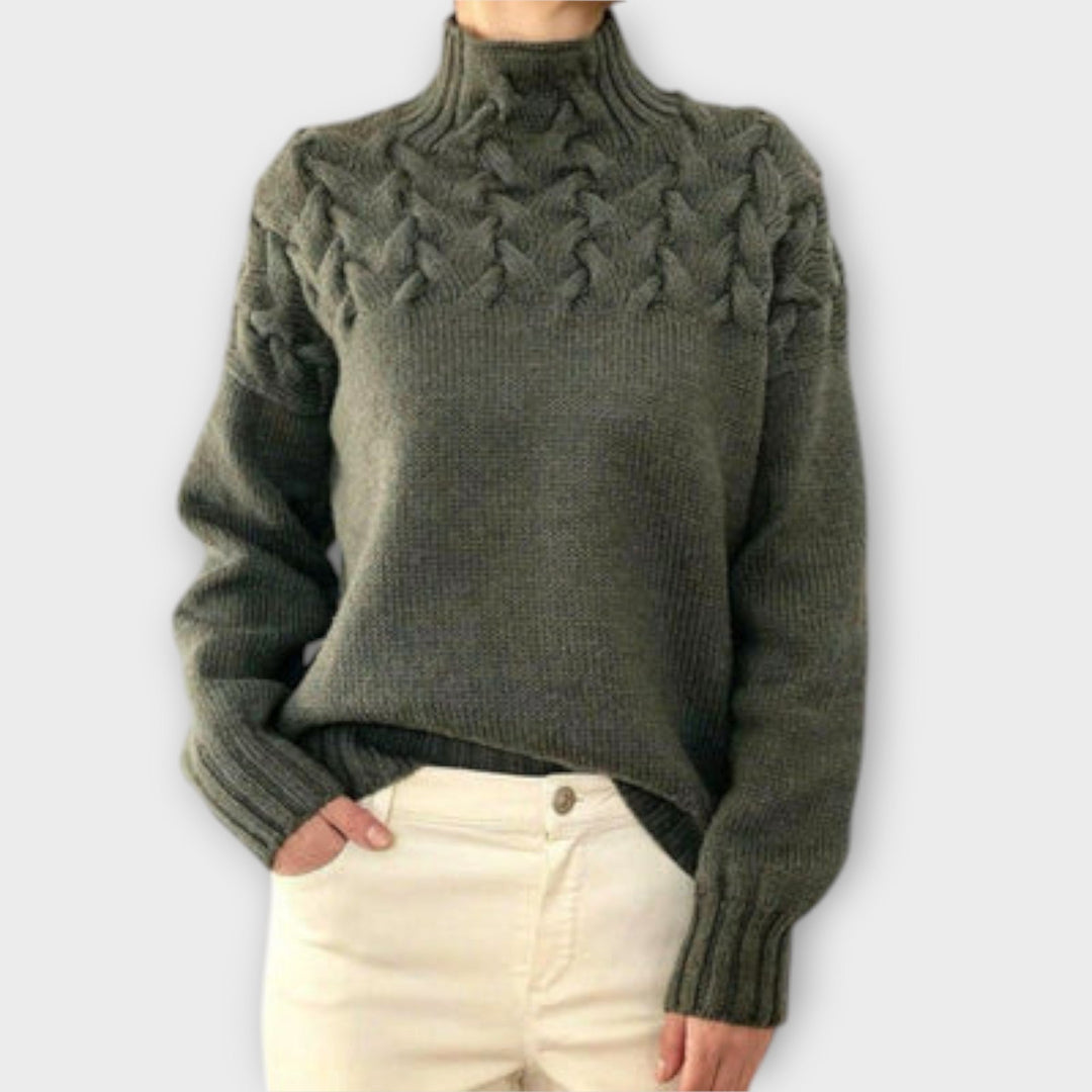 Eva - Ženski pulover z detajlnim pletenim vzorcem