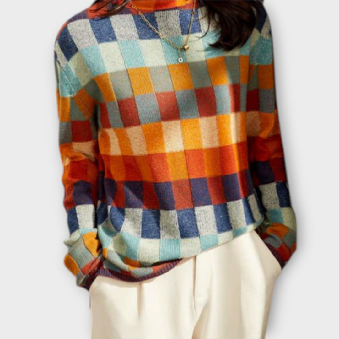 Erika – Pulover s patchwork vzorcem