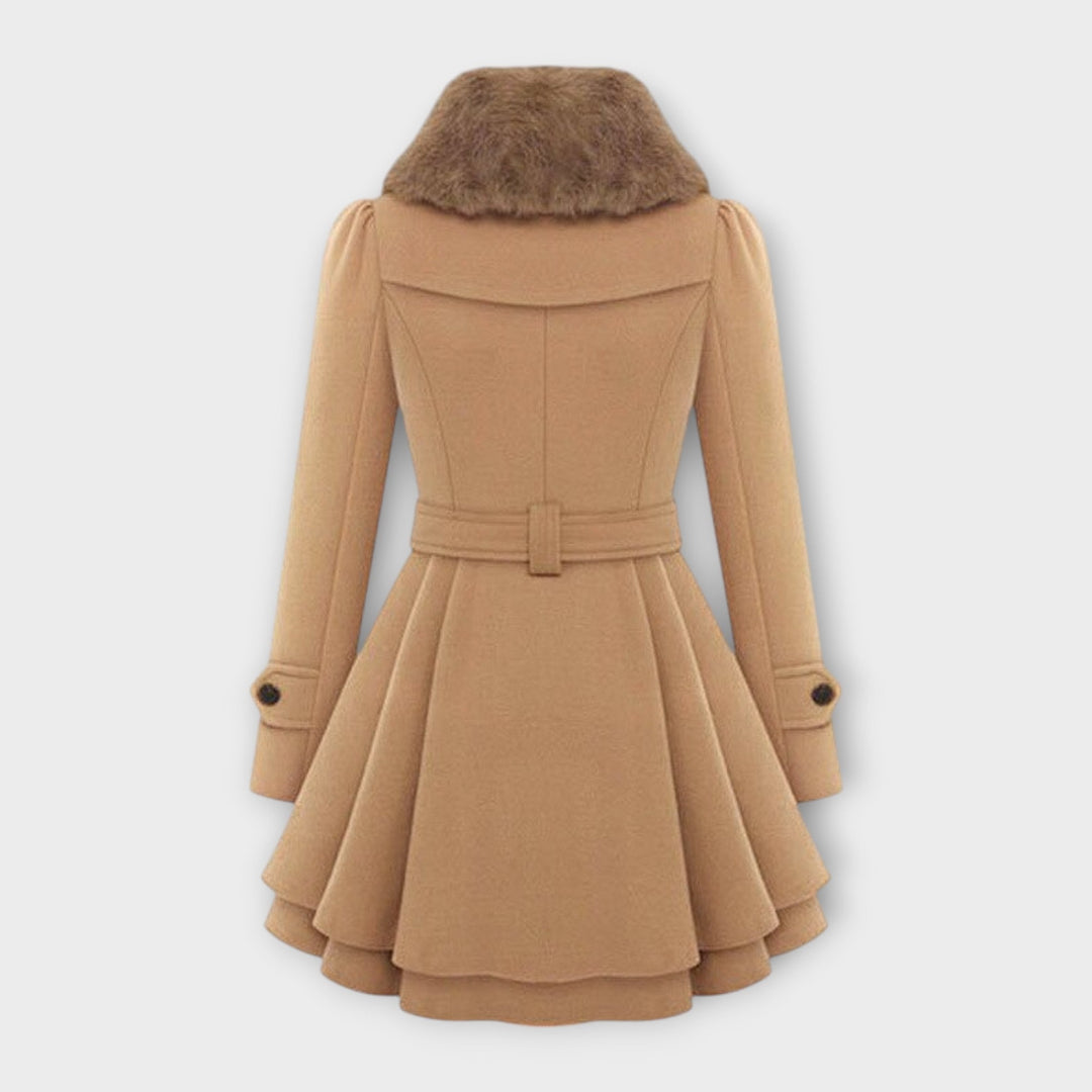 Emma - Eleganten plašč z umetnim krznom