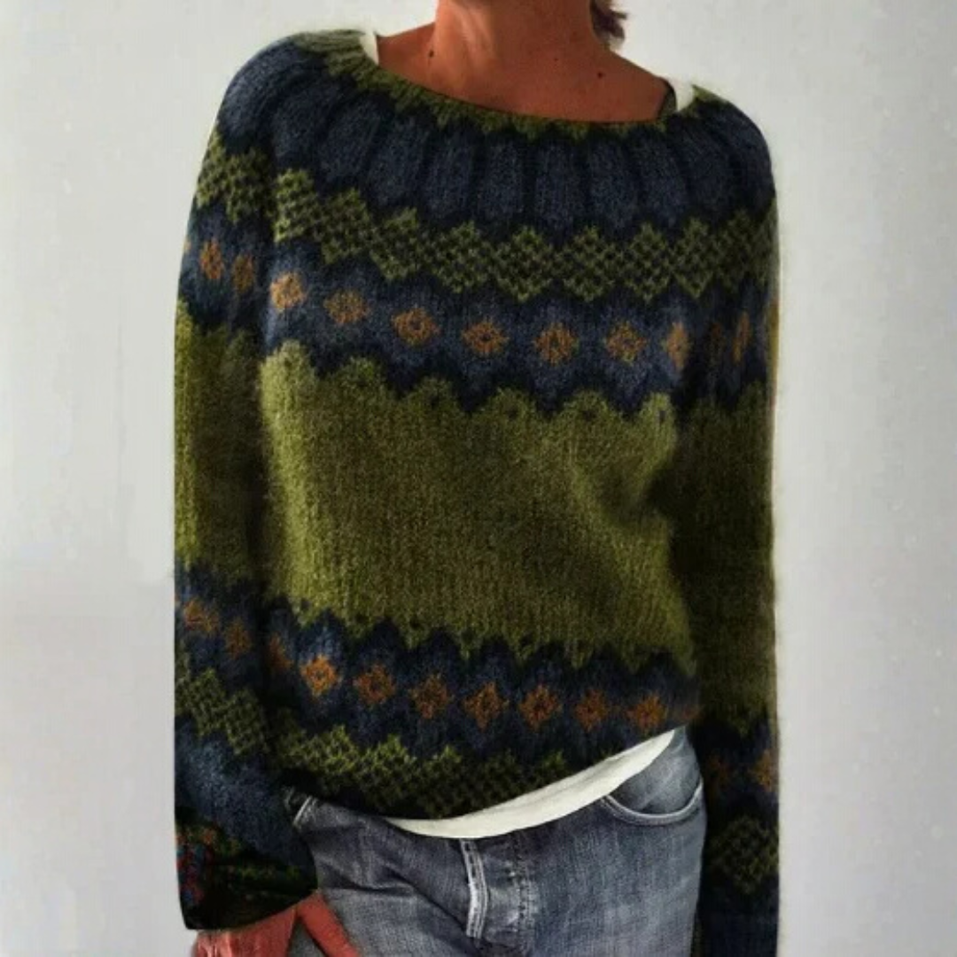 Olivia™ | Retro pleten pulover