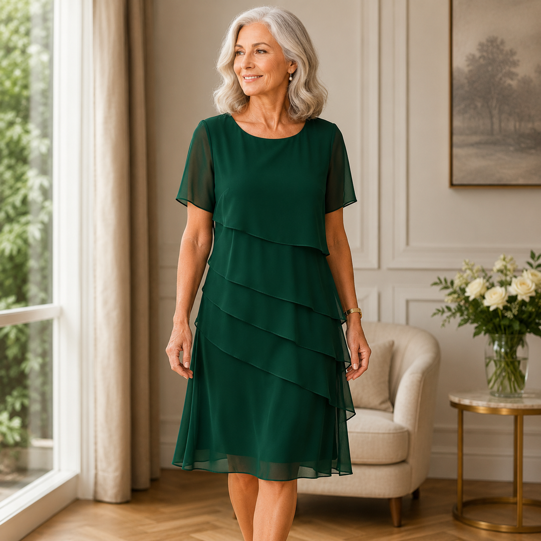 Linda - Elegantne midi obleke z volani