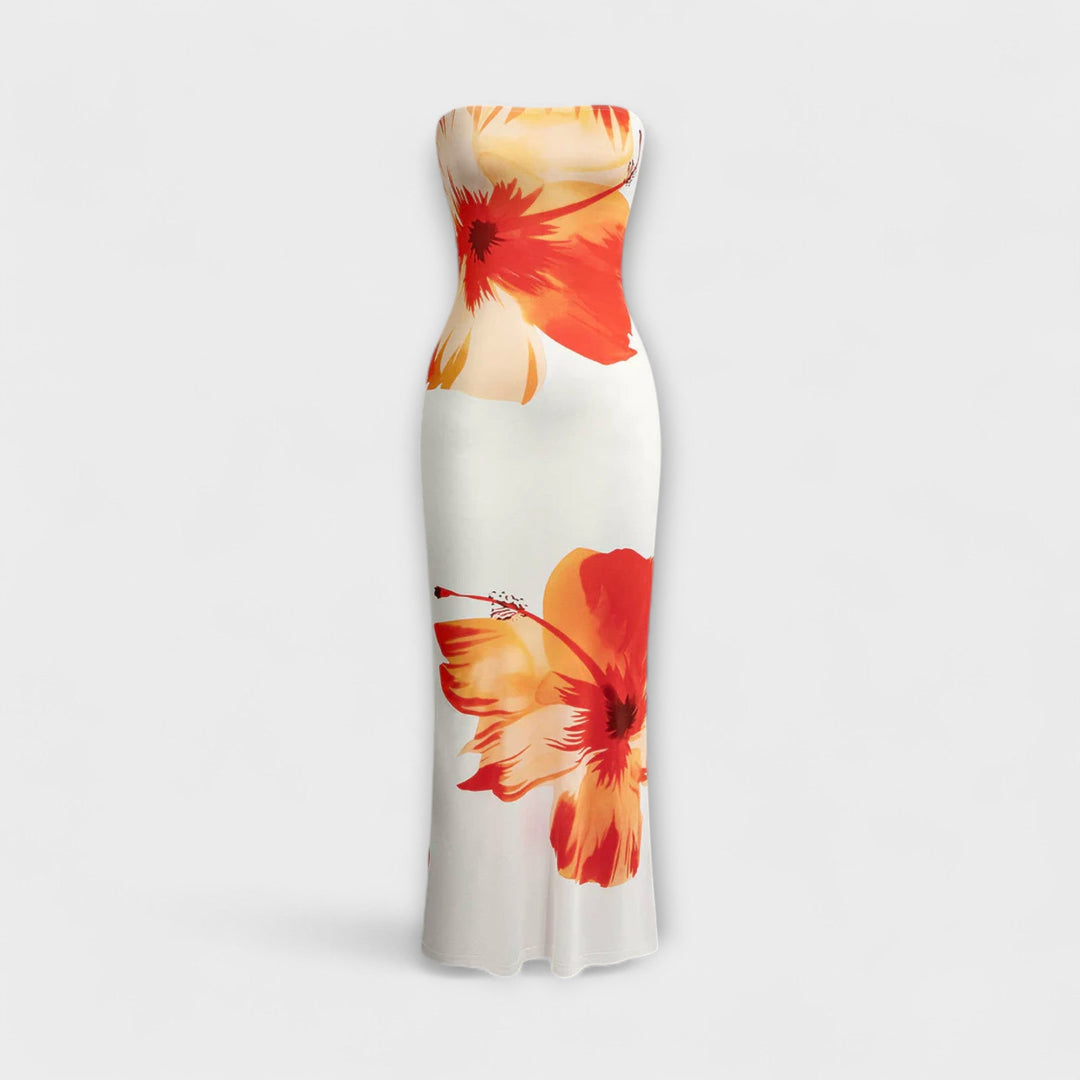 Šik off-shoulder brezramenske maxi obleke