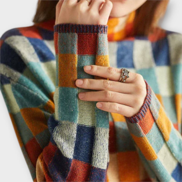 Erika – Pulover s patchwork vzorcem