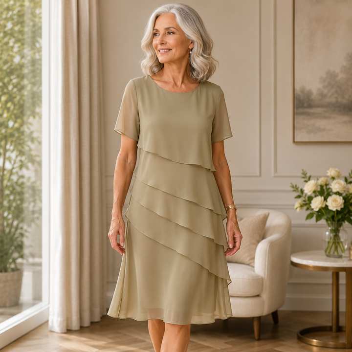 Linda - Elegantne midi obleke z volani