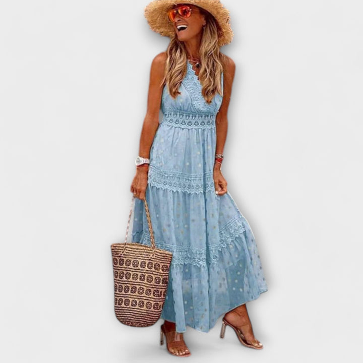 Lola - Maxi obleka z boho čipko