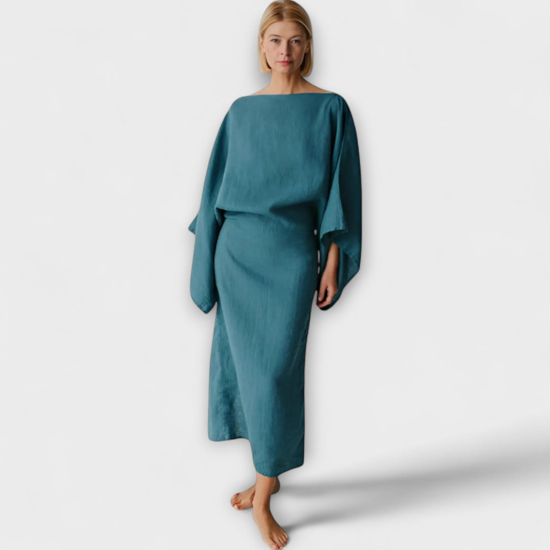 Dana - Kimono obleka izdelana iz lanu in bombaža