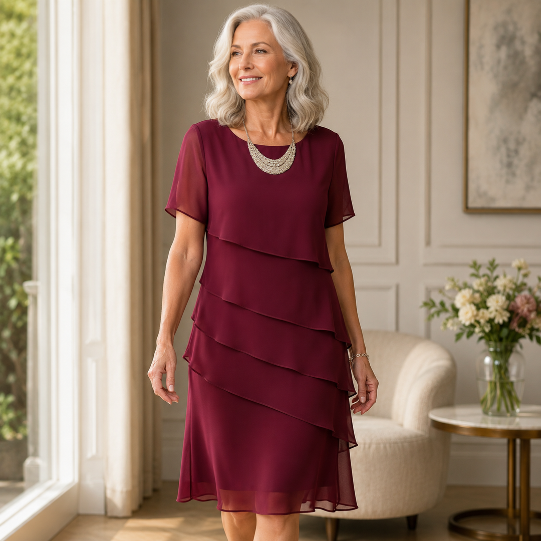 Linda - Elegantne midi obleke z volani