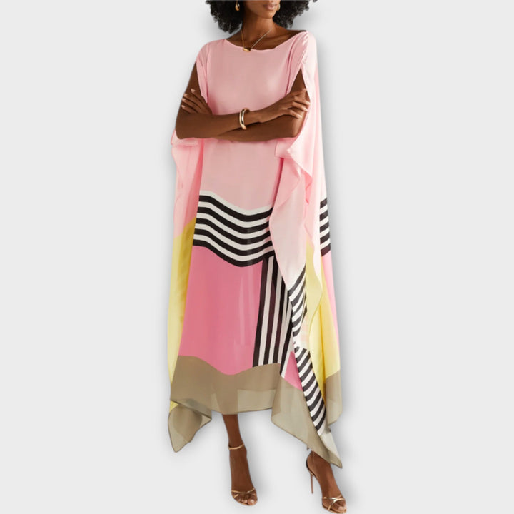 Elenora - Geometrijski kaftan z ohlapnim krojem