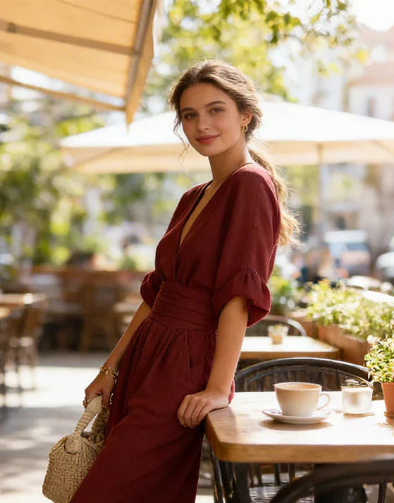 Daniela - Elegantni kombinezon z V-izrezom